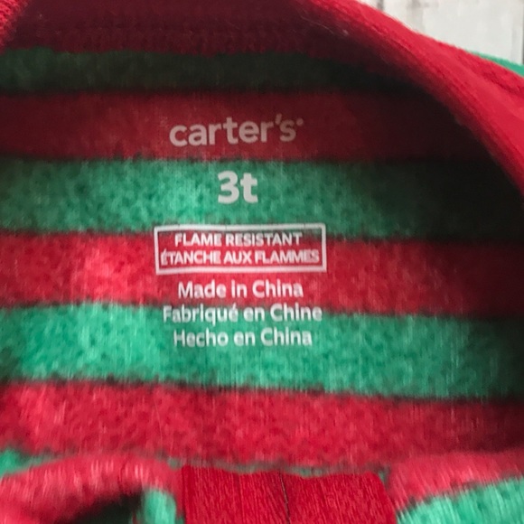 Carter’s Fleece Striped Holiday Footed Pajama, 3T - Picture 6 of 6